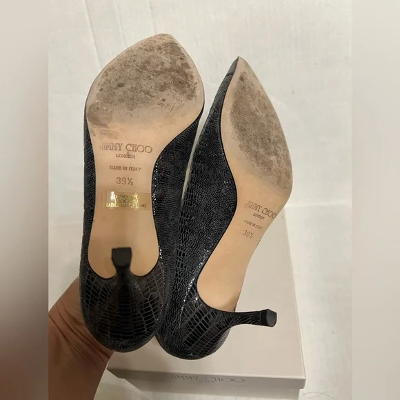 JIMMY CHOO Embossed Lizard Pumps - Picture 8 of 16